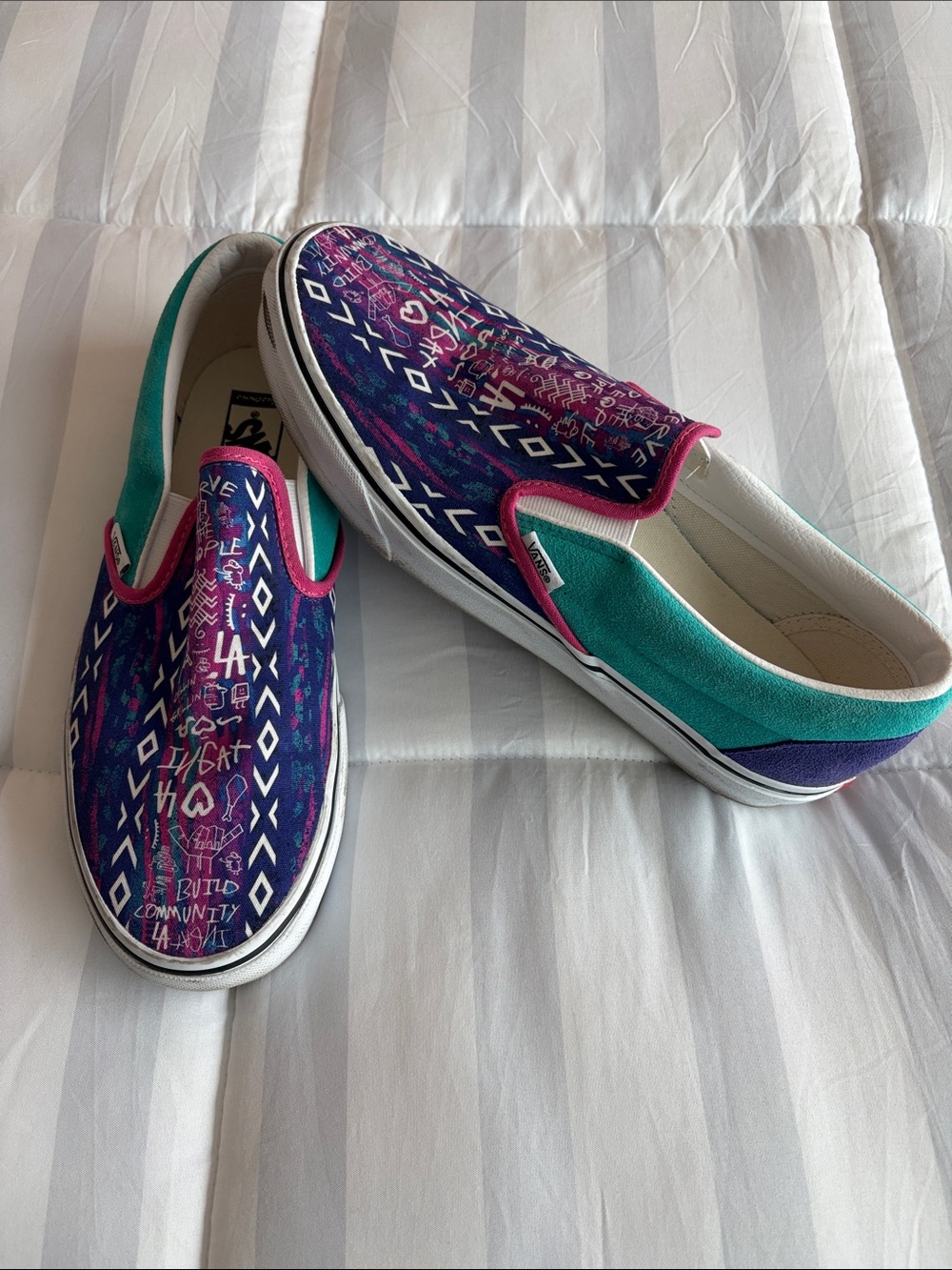 Vans Canvas Slip ons, Foot the Bill series for The Park’s Finest, size 10